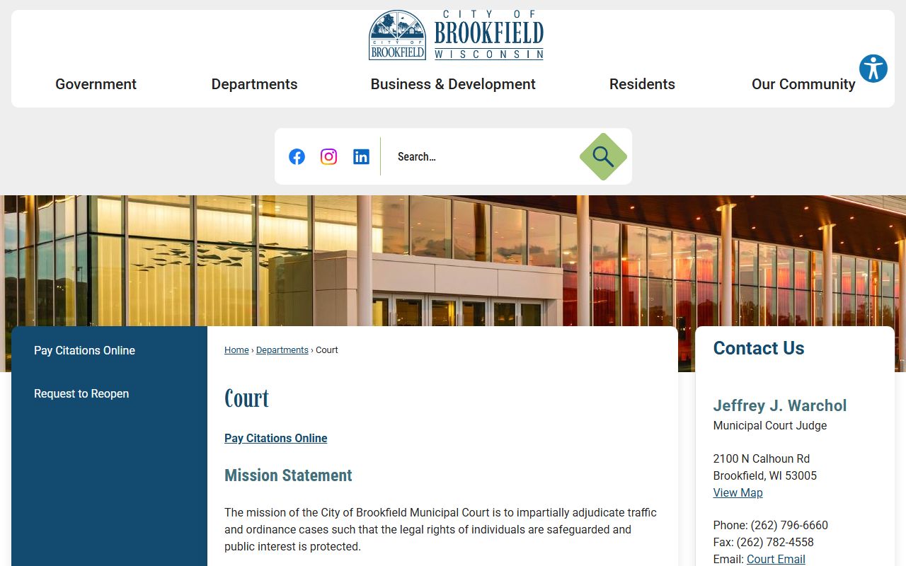 Brookfield Recent Arrests municipal court image