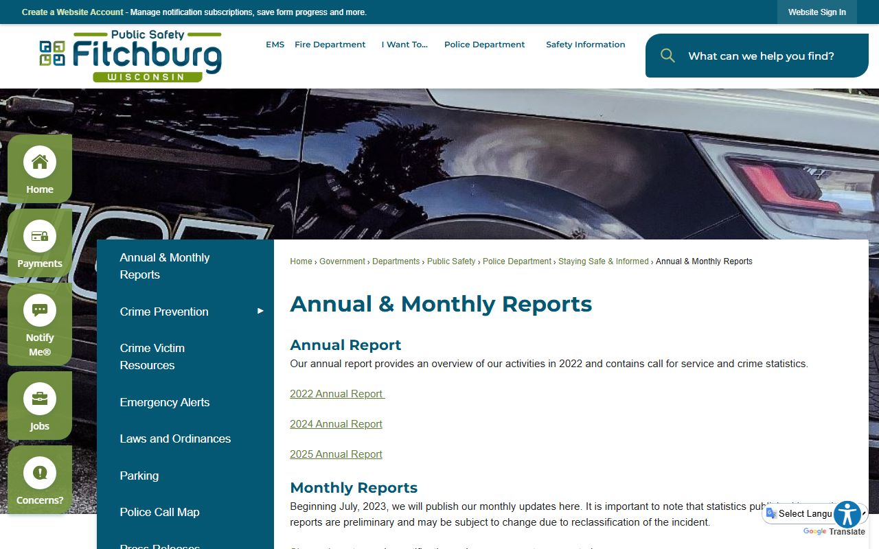 Fitchburg Recent Arrests annual report image