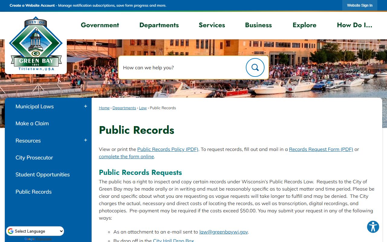 Green Bay Recent Arrests public records image