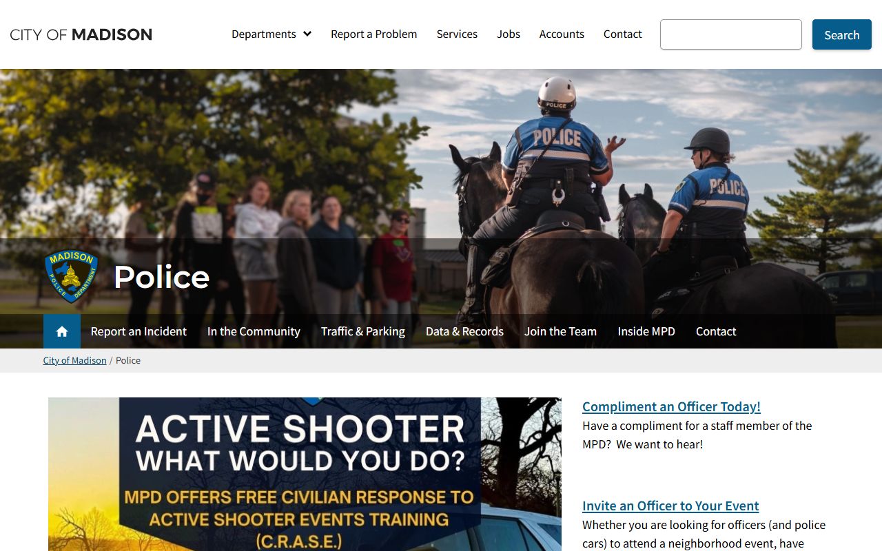 Madison Recent Arrests at the police department