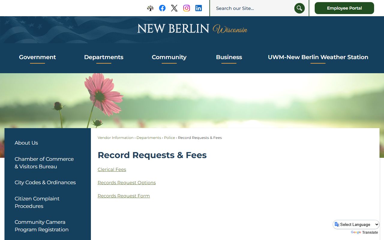 New Berlin Recent Arrests records requests