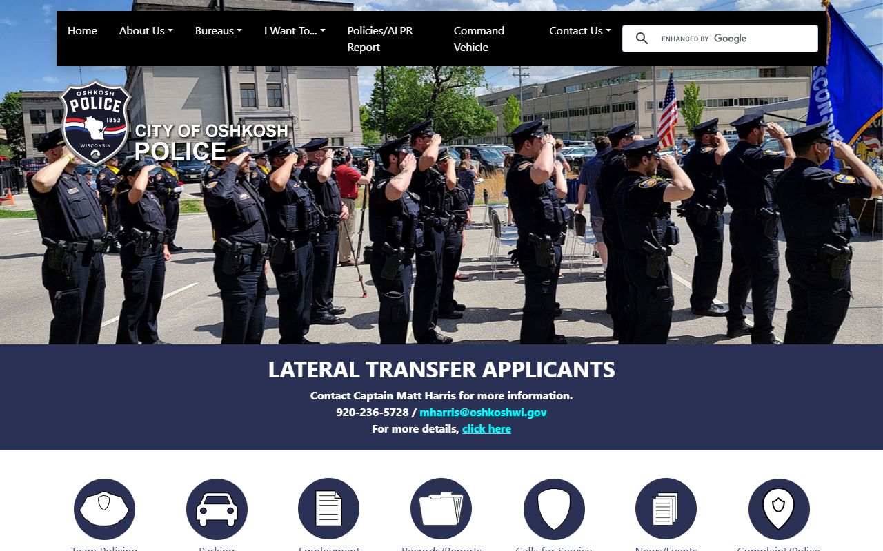 Oshkosh Recent Arrests police department image