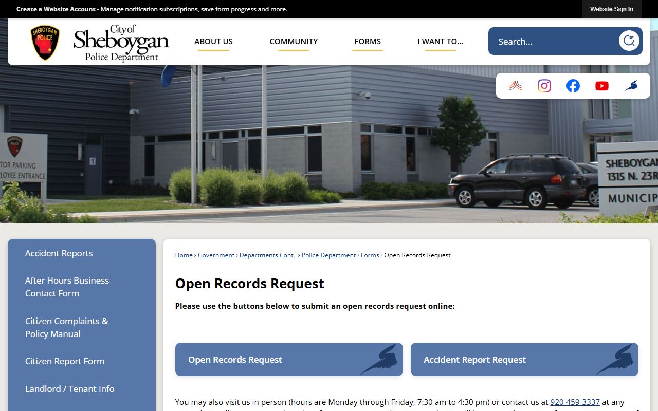 Sheboygan Recent Arrests open records request