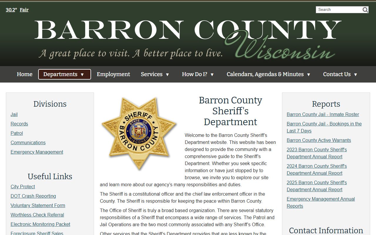 Barron County Recent Arrests sheriff department image