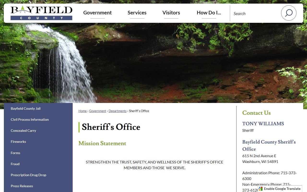 Bayfield County Recent Arrests at the sheriff office