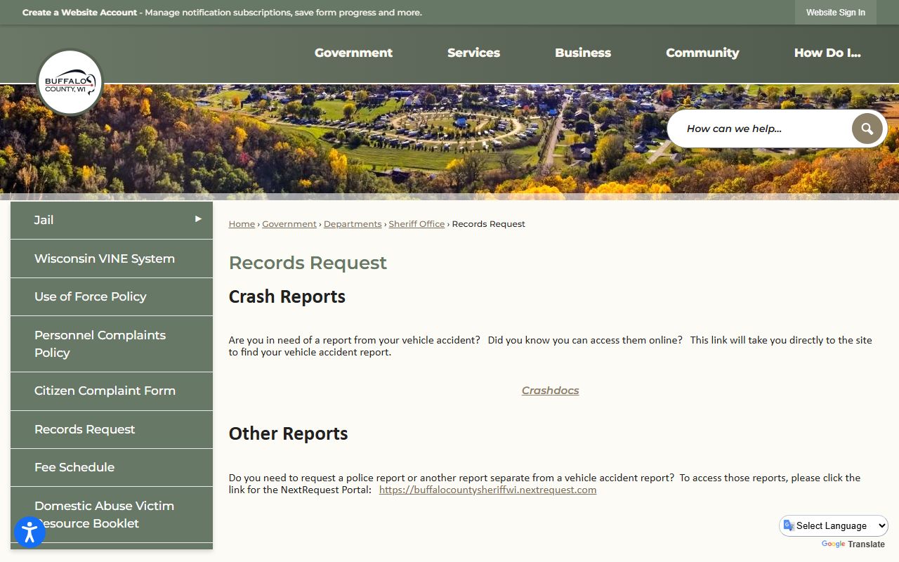 Buffalo County Recent Arrests records request