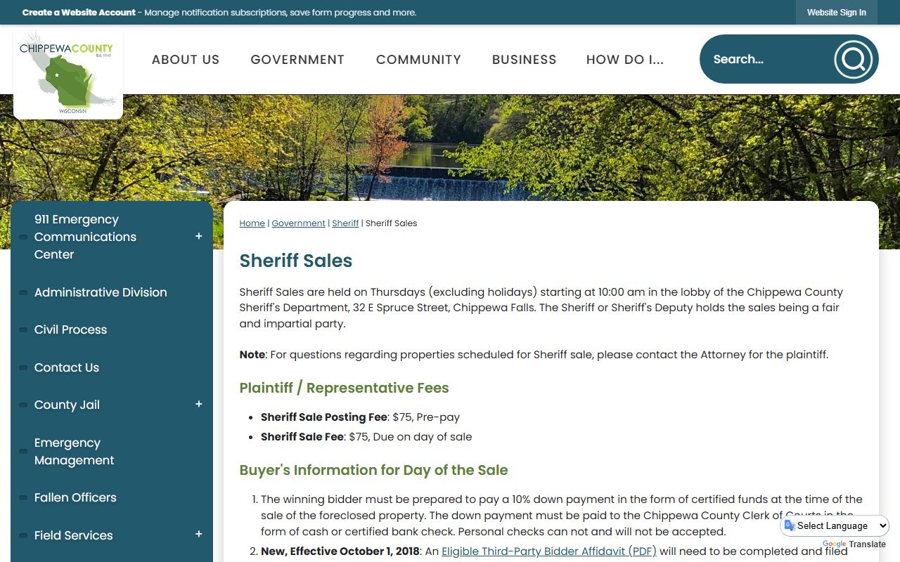 Chippewa County Recent Arrests sheriff sales image