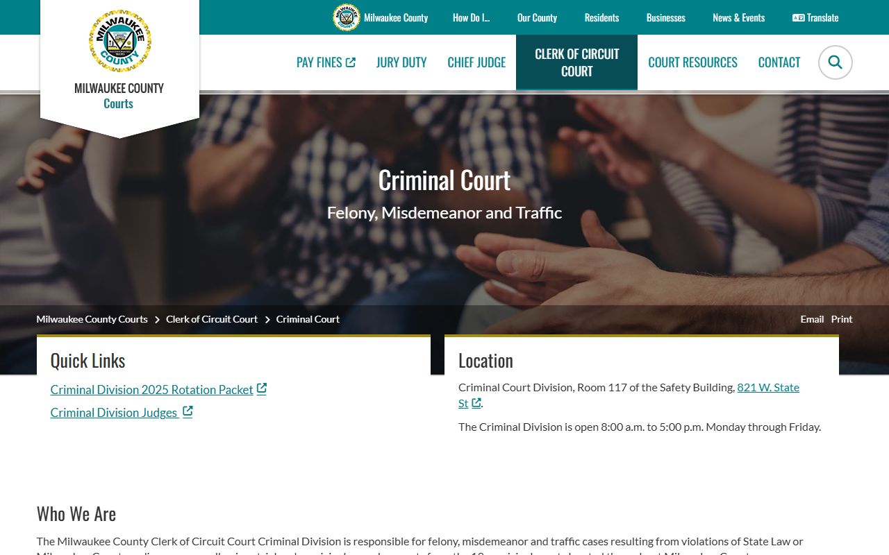 Milwaukee County Recent Arrests criminal court page