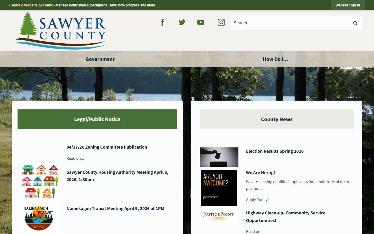 Sawyer County Recent Arrests at the county portal