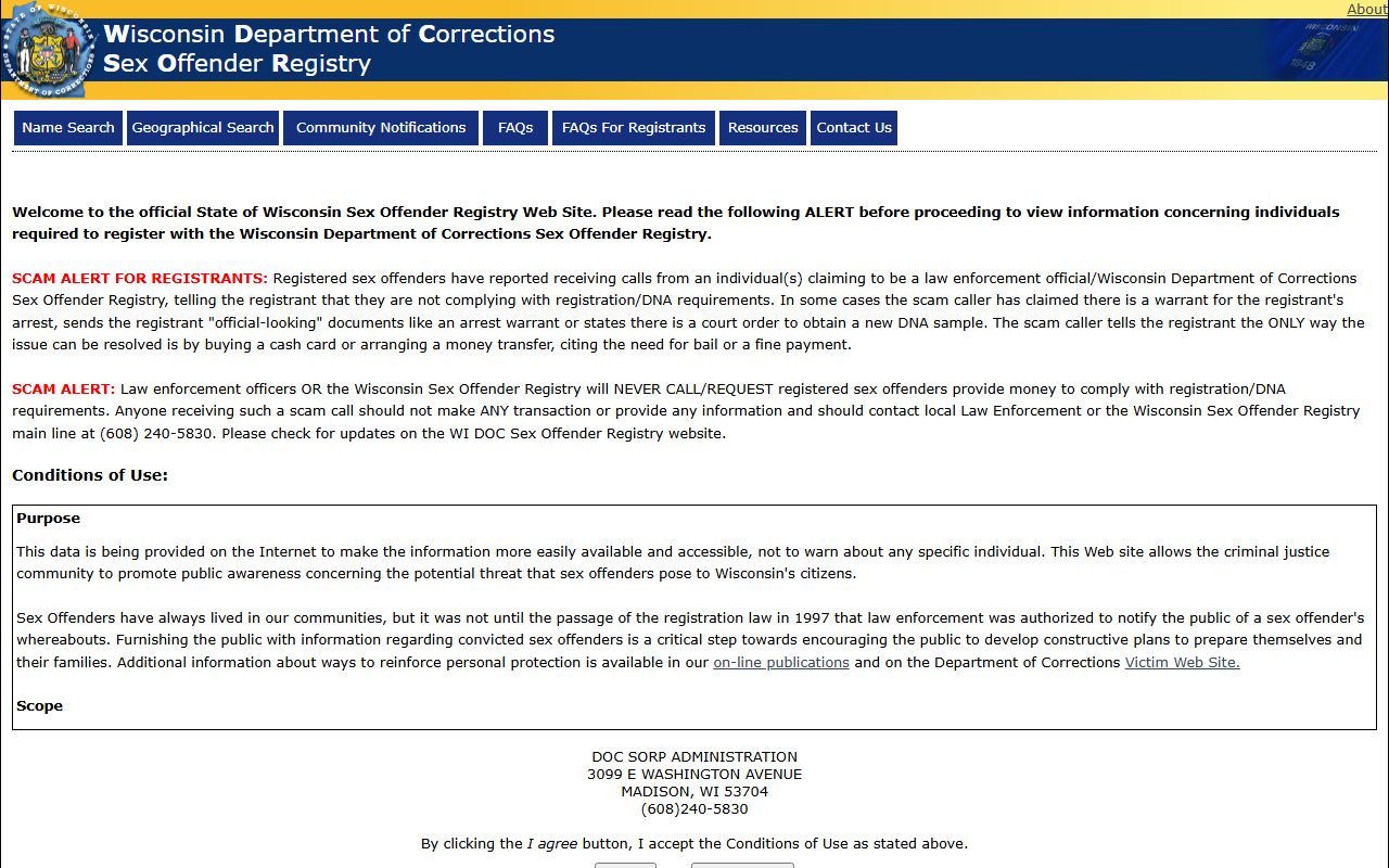 Wisconsin Recent Arrests sex offender registry image