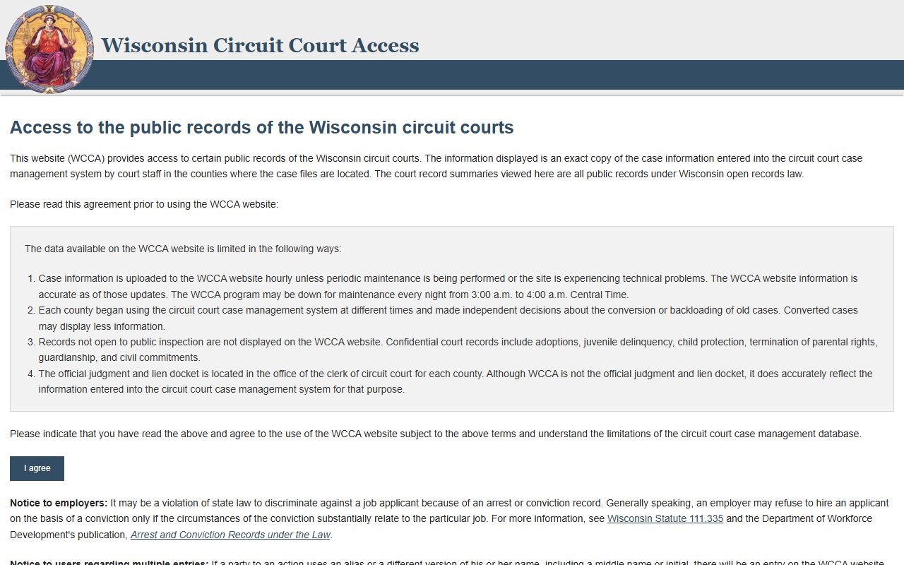 Wisconsin Recent Arrests circuit court access image